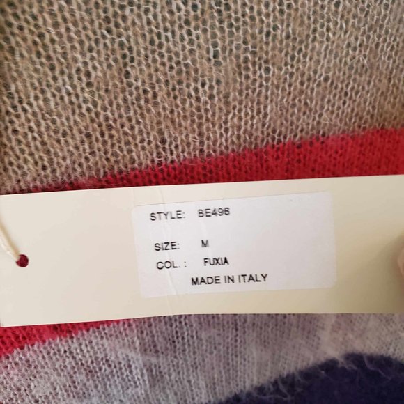 NWT Silvia Novelli Colorblock Mohair Blend Sweater - Size M, Made in Italy - Picture 4 of 4